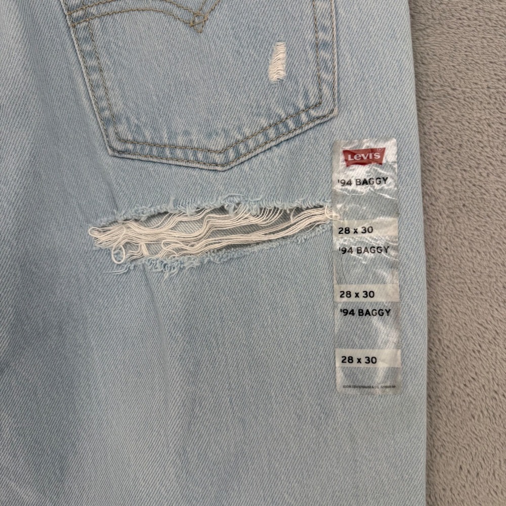 Levis Silver Tab 94 Baggy Light Wash Distressed Denim‎ Jeans Women's Size 28 - Picture 14 of 16